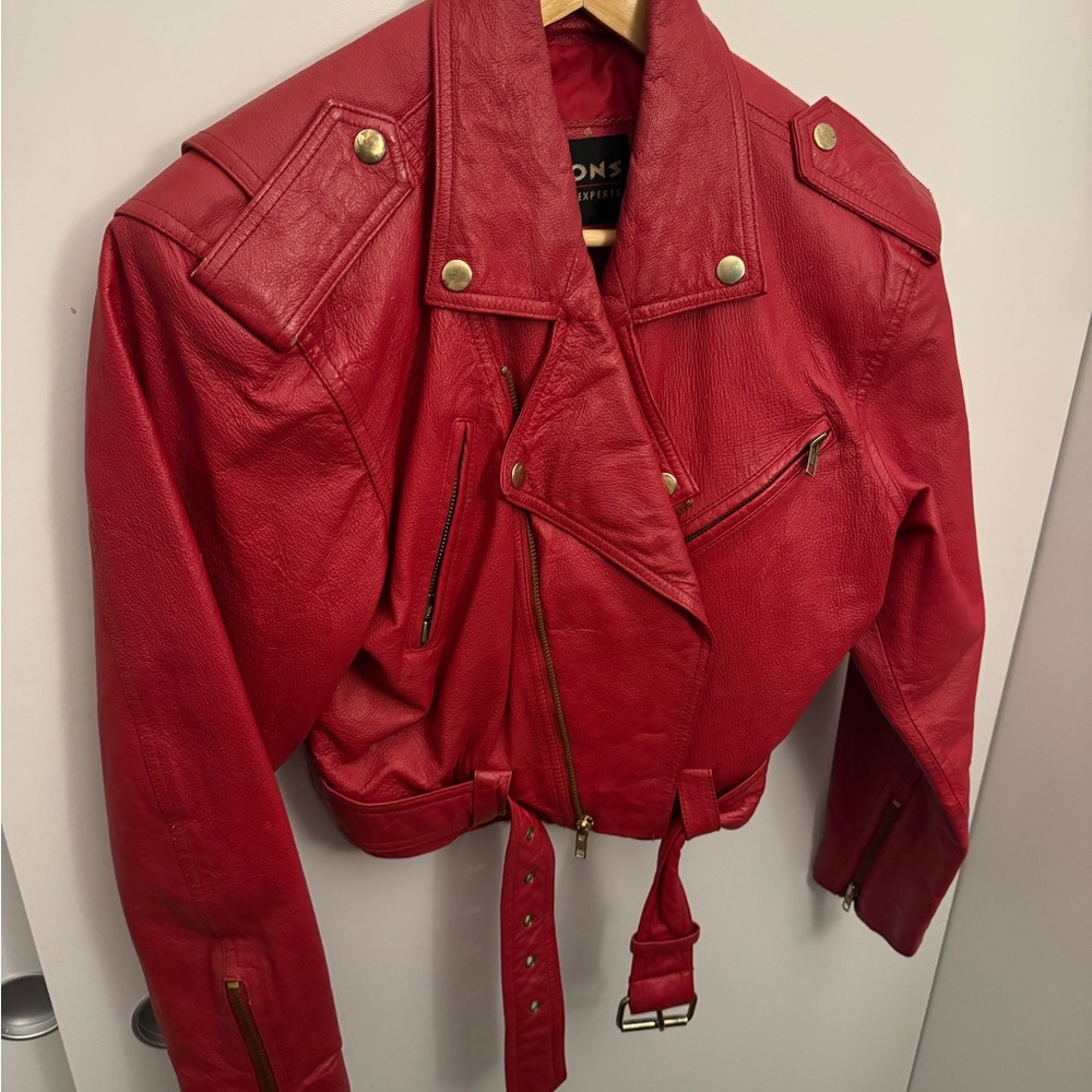 Red Leather Jacket - Picture 3 of 6